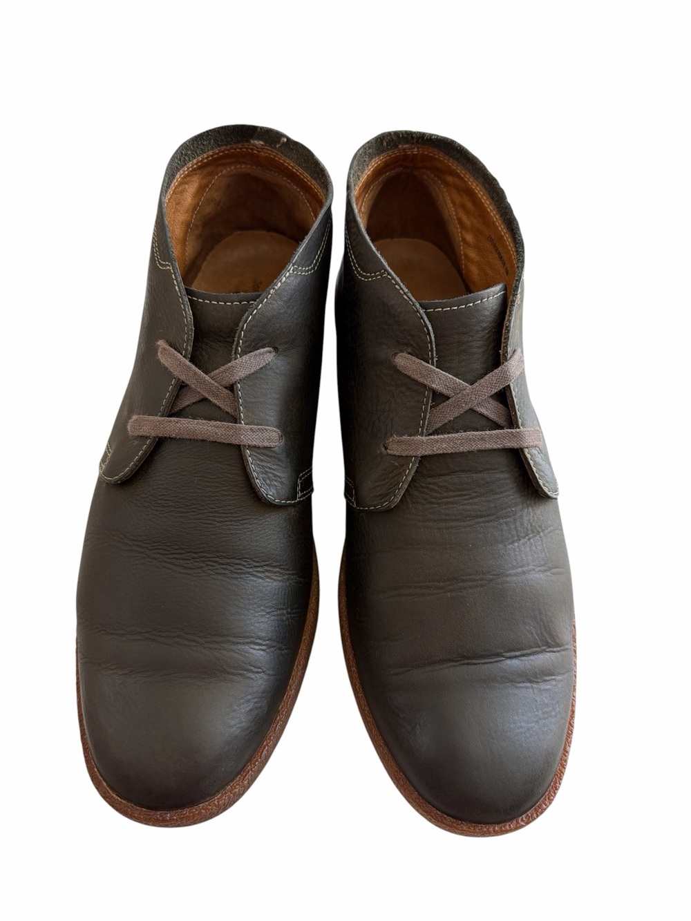John Varvatos Men's Dark Green Leather Chukka Shoes Size 10M - Picture 2 of 7